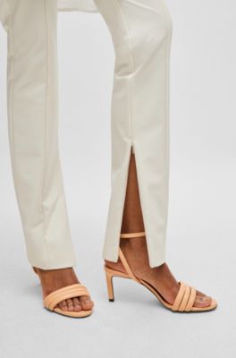 Strappy sandals in nappa leather with a 7cm heel, light pink
