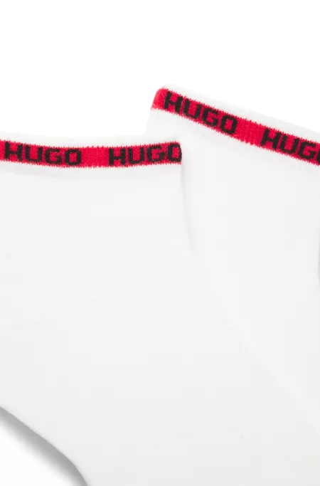 Two-pack of short-length socks with logo tape