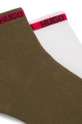 Paquete de dos pares de calcetines cortos con cinta con logo, Cal