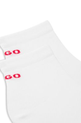 Paquete de dos calcetines cortos de algod&oacute;n, Blanco
