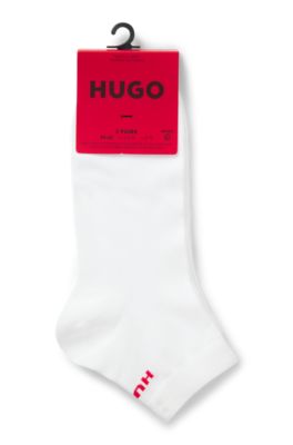 Two-pack of cotton-blend socks in a short length, White