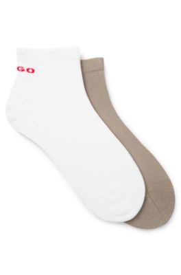 Two-pack of cotton-blend socks in a short length, Brown