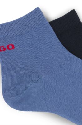 Two-pack of cotton-blend socks in a short length, Light Blue