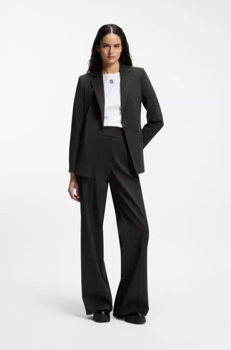 Regular-fit jacket with notch lapels