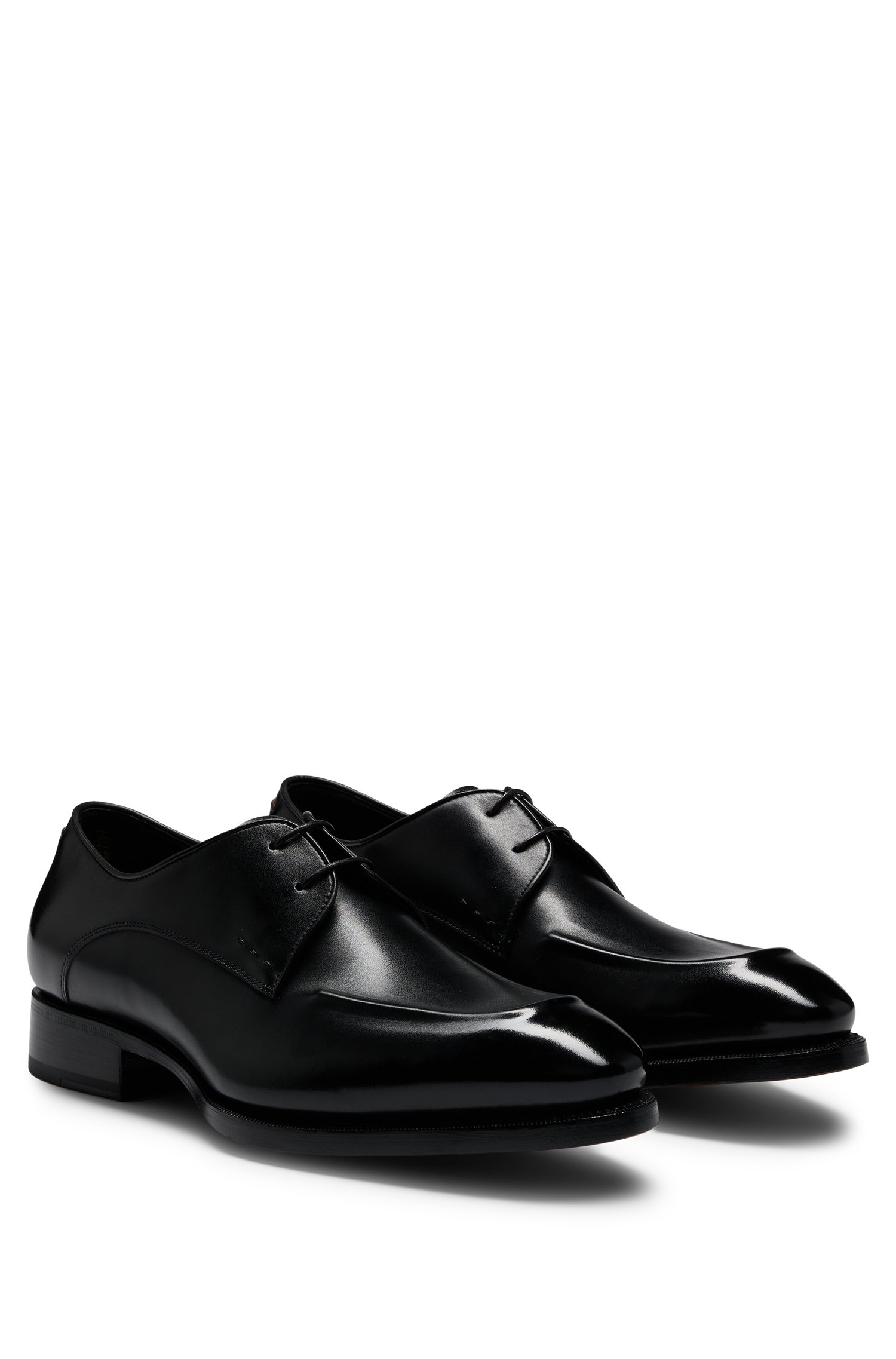 Apron-toe Derby shoes leather with heel detail