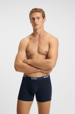 Three-pack of trunks in a moisture-wicking cotton blend, Patterned