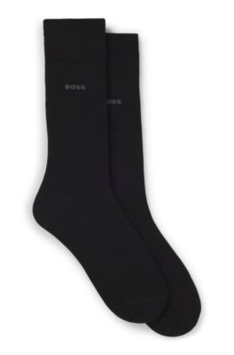Two-pack dress socks in soft, compact cotton, Black