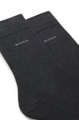 Two-pack dress socks in soft, compact cotton, Dark Grey