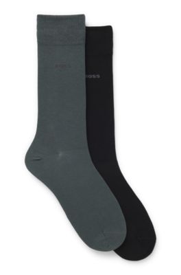 Lot de deux paires de chaussettes business en coton doux et compact, Chaux