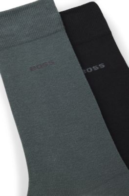 Lot de deux paires de chaussettes business en coton doux et compact, Chaux