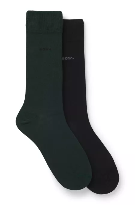 Two-pack dress socks in soft, compact cotton