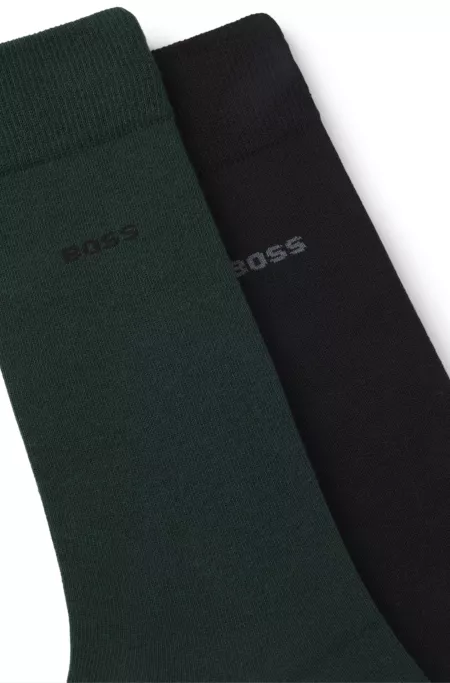 Two-pack dress socks in soft, compact cotton