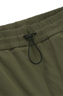 Water-repellent trousers with adjustable hems, Khaki