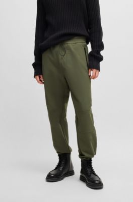 Water-repellent trousers with adjustable hems, Khaki