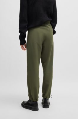 Water-repellent trousers with adjustable hems, Khaki