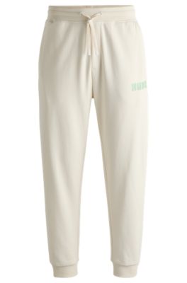 Shop Hugo Cotton-terry Tracksuit Bottoms With Logo Print In White