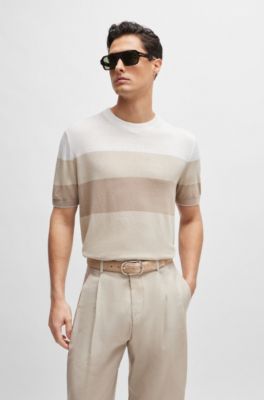 Suede belt with hardware keeper in gift box, Beige