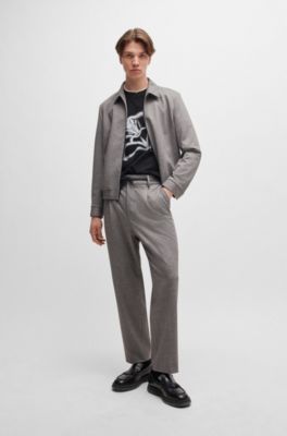 Cotton-jersey relaxed-fit T-shirt with floral artwork, Black