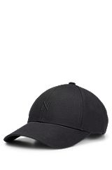 NAOMI x BOSS cotton-twill cap with 3D embroidery, Black