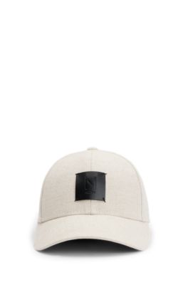 NAOMI x BOSS cap in cotton with logo patch, White