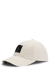 NAOMI x BOSS cap in cotton with logo patch, White
