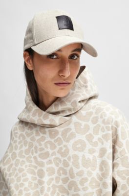 NAOMI x BOSS cap in cotton with logo patch, White