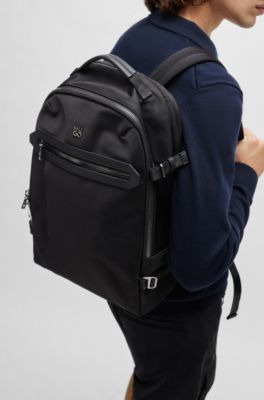 HUGO - Multi-pocket backpack with stacked logo - Black
