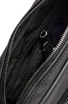 Bolso cruzado de sarga con monograma Double&nbsp;B, Negro