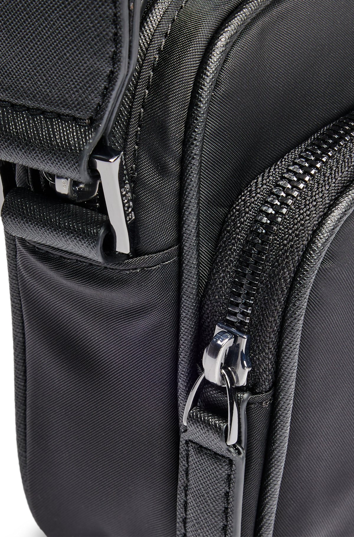 BOSS - Crossbody bag with Double B monogram - Black BOSS - Crossbody bag with Double B monogram - Black