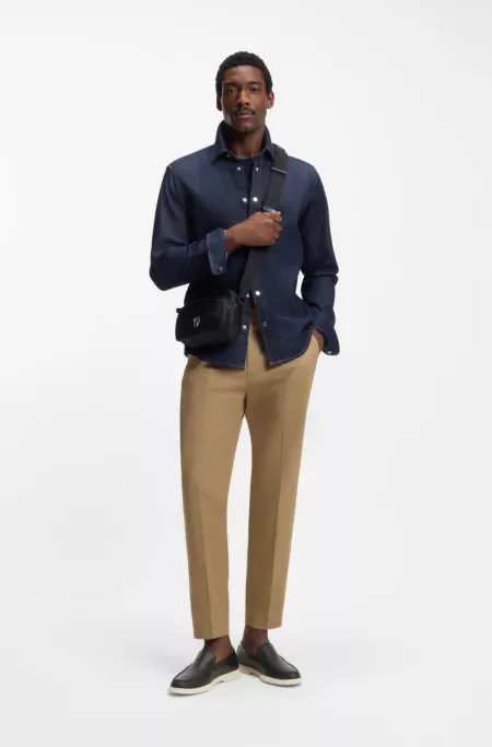 Twill crossbody bag with Double B monogram