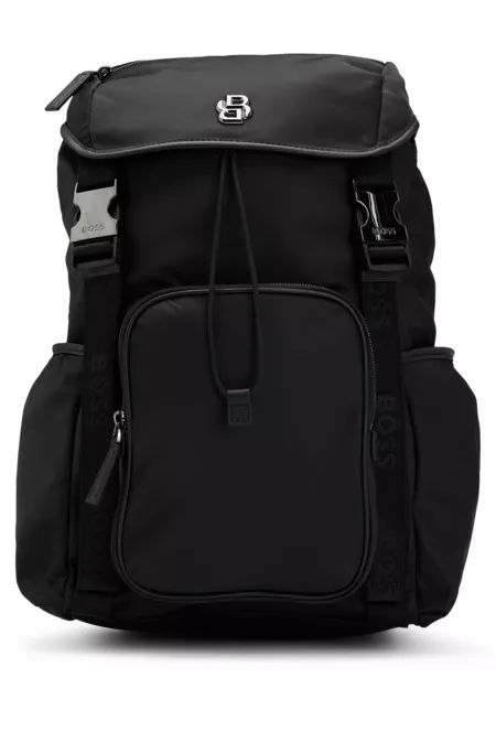Flap backpack with Double B monogram hardware