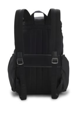 Mochila de sarga con monograma Double B, Negro