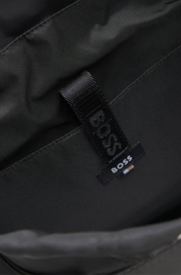 Mochila de sarga con monograma Double B, Negro