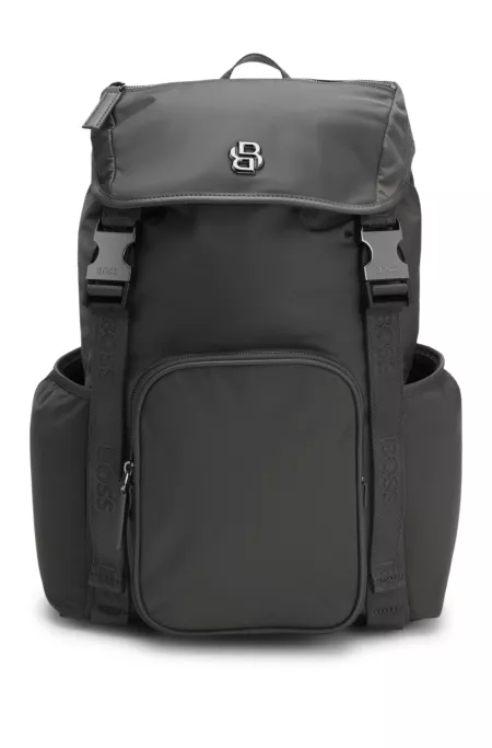 Flap backpack with Double B monogram hardware