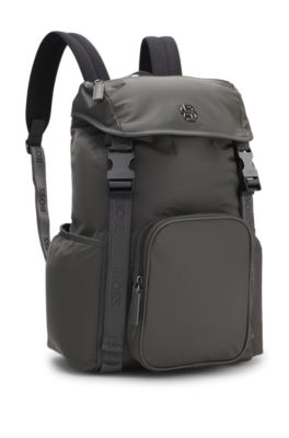 Mochila de sarga con monograma Double B, Gris