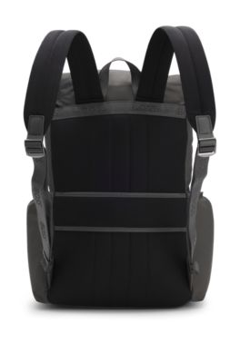 Flap backpack with Double B monogram hardware, Grey