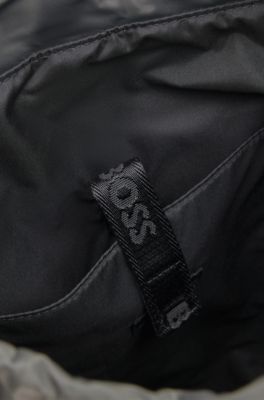 Flap backpack with Double B monogram hardware, Grey