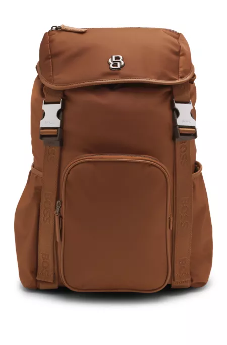 Flap backpack with Double B monogram hardware