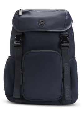 BOSS ネイビー Multi-Pocket Double B Monogram バックパック BOSS - BOSS SELECTED BY SHOHEI OHTANI Multi-pocket backpack