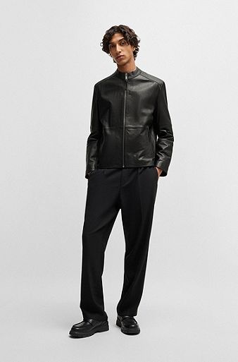 Leather Jackets in Black by HUGO BOSS | Men Leather Jackets in Black by HUGO BOSS | Men