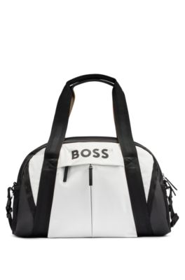 Hugo Boss Faux-leather Holdall With Logo Details In Black