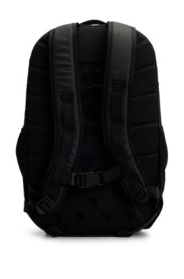 Mochila de piel sint&eacute;tica con detalles del logo, Negro