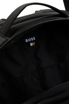 Mochila de piel sint&eacute;tica con detalles del logo, Negro