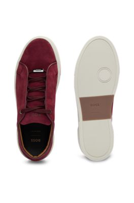 Gary suede low-top trainers with branded lace loop