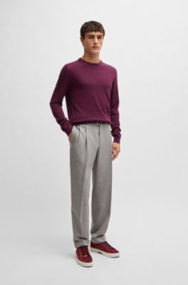 Gary suede low-top trainers with branded lace loop, Red