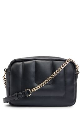 【Hugo Boss】Cross-Body Bag With Double B Monogram(送料込み) HUGO - Faux-leather crossbody bag with logo-hardware closure