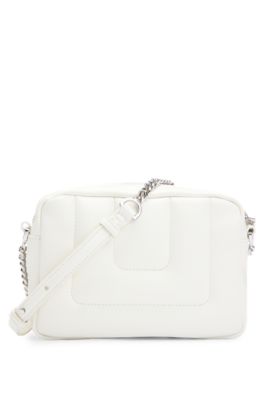 Sac port&eacute; crois&eacute; &agrave; double monogramme, Blanc