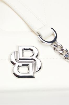 Sac port&eacute; crois&eacute; &agrave; double monogramme, Blanc