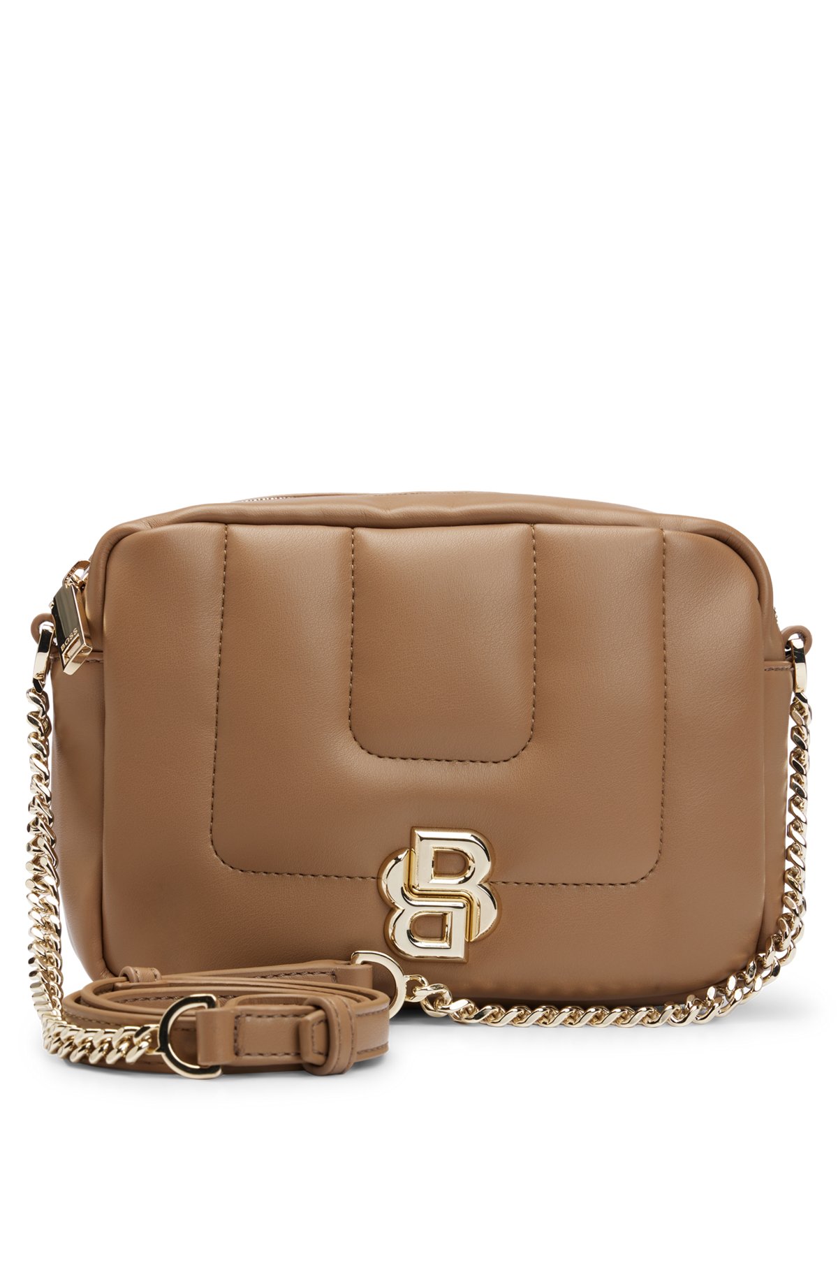 BOSS - Crossbody bag with Double B monogram - Beige BOSS - Crossbody bag with Double B monogram - Beige