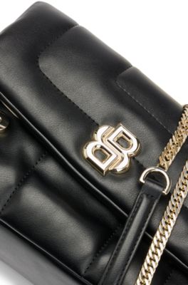 Shoulder bag with double monogram, Black